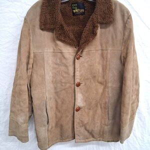 GENUINE VINTAGE 70's Men's Silton California Suede Jacket Sherpa Collar, Size L